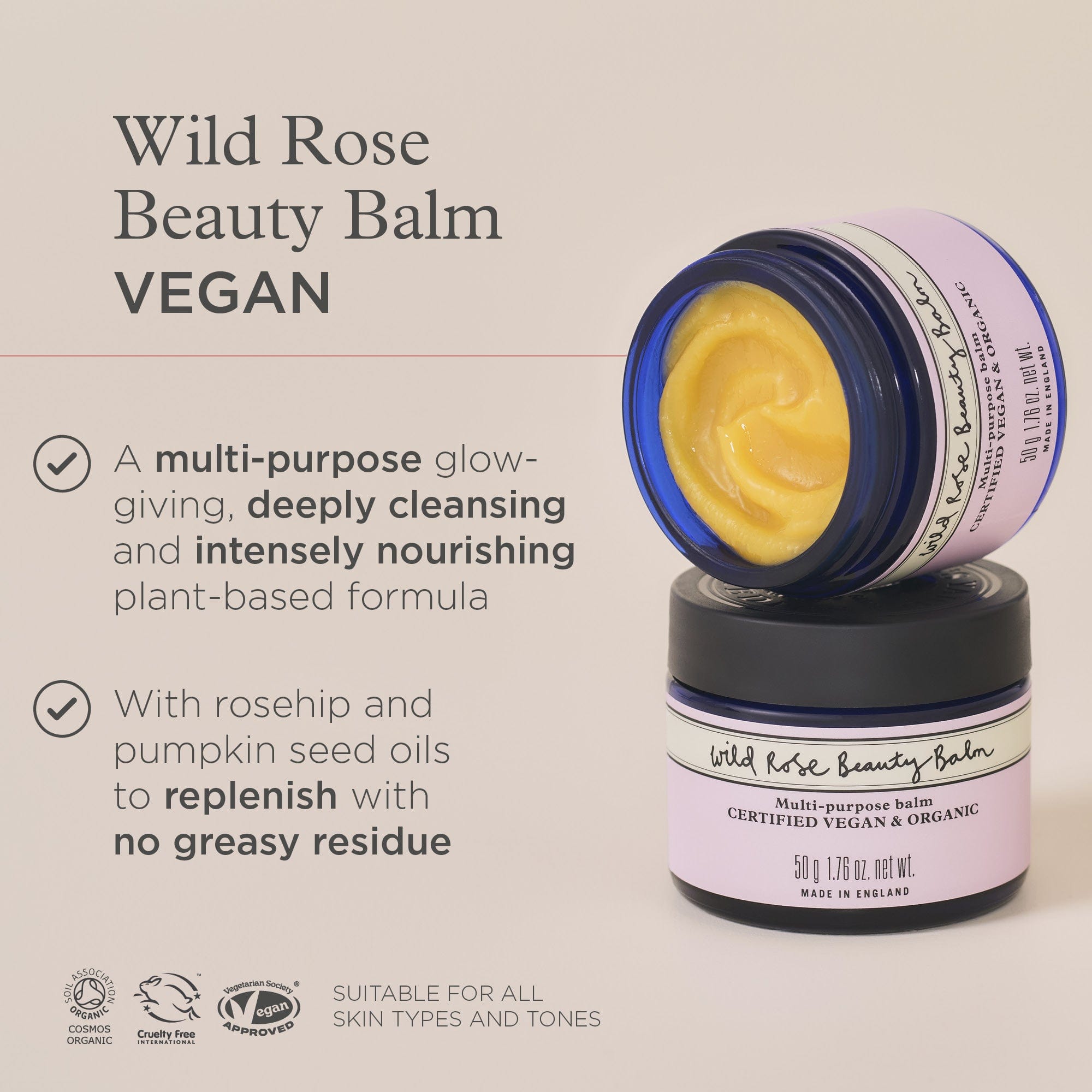 Wild Rose Beauty Balm Vegan 1.76 oz.